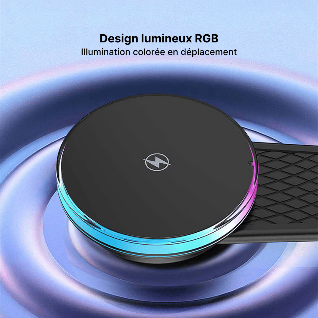 Chargeur Voiture RGB Magnétique Sans Fil Flexible pour Téléphone
