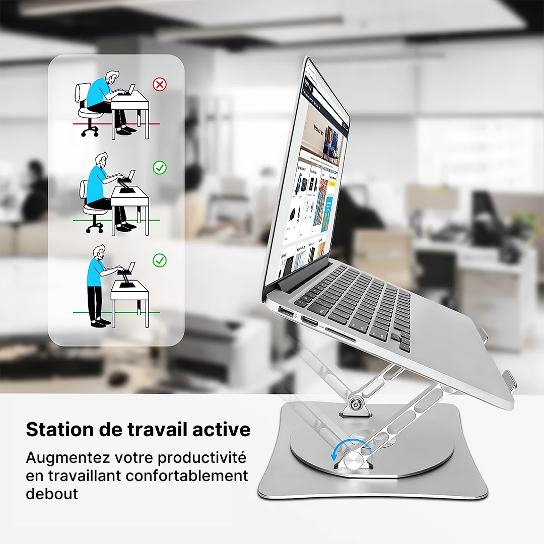 Support Ordinateur Portable Pivotant 360