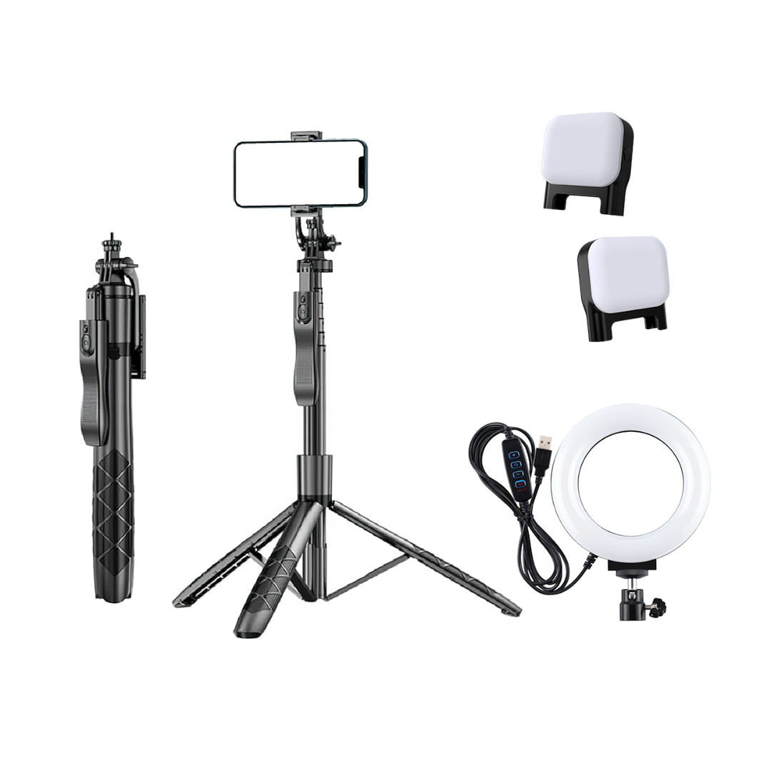 Perche à Selfie Trépied Panoramique 360° avec Télécommande pour Téléphones Mobiles
