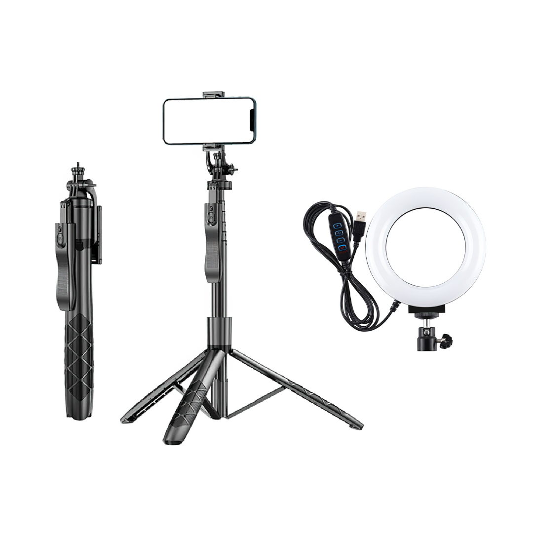 Perche à Selfie Trépied Panoramique 360° avec Télécommande pour Téléphones Mobiles