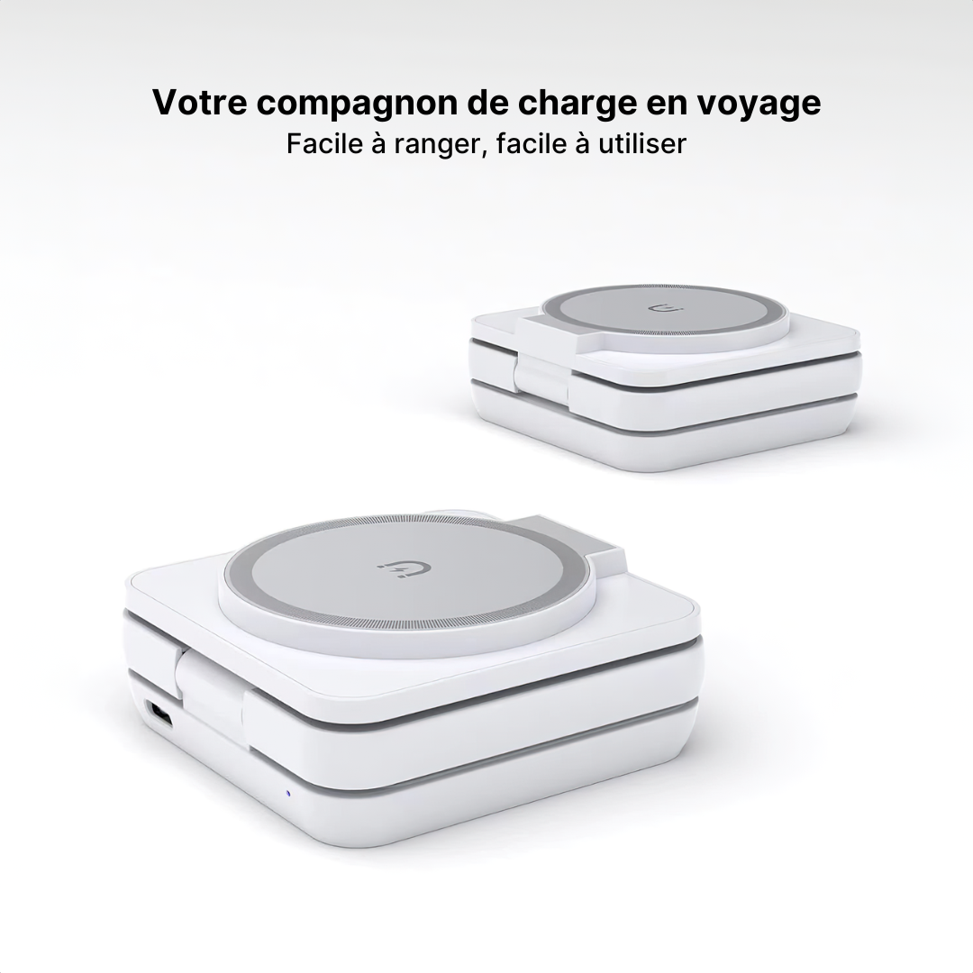 Station de Charge Sans Fil Pliable Trio 3-en-1