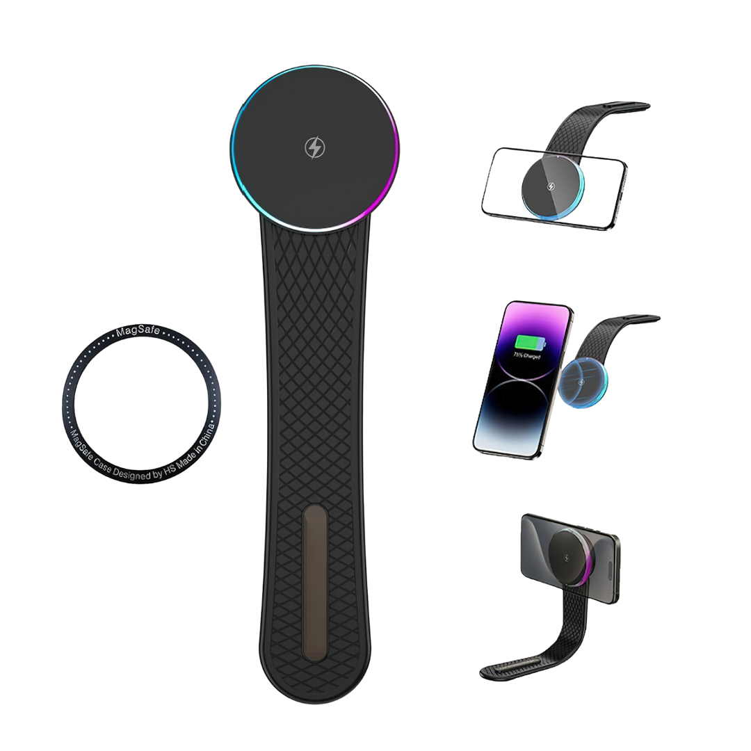 Chargeur Voiture RGB Magnétique Sans Fil Flexible pour Téléphone