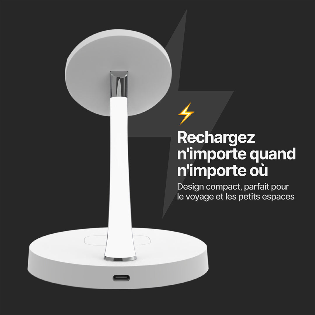 Station de Charge Sans Fil 2 en 1