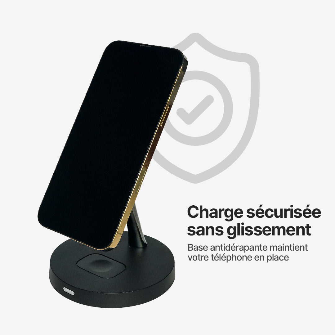 Station de Charge Sans Fil 2 en 1