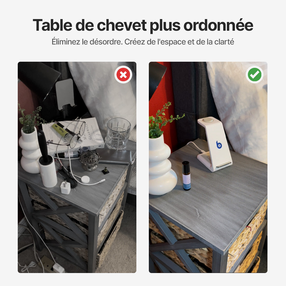 Station de Charge Sans Fil 3 en 1, Apple, Samsung, Watch, AirPods