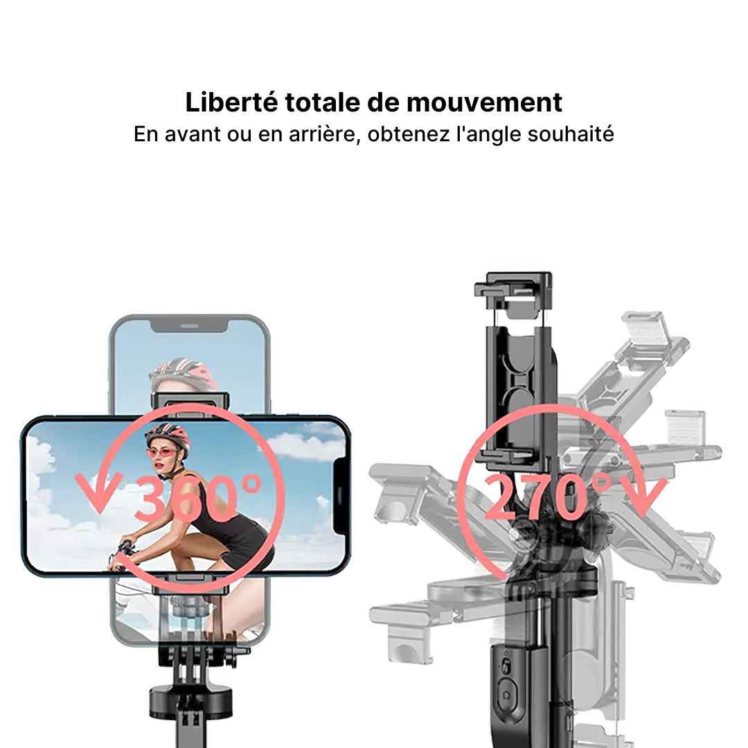 Perche à Selfie Trépied Panoramique 360° avec Télécommande pour Téléphones Mobiles