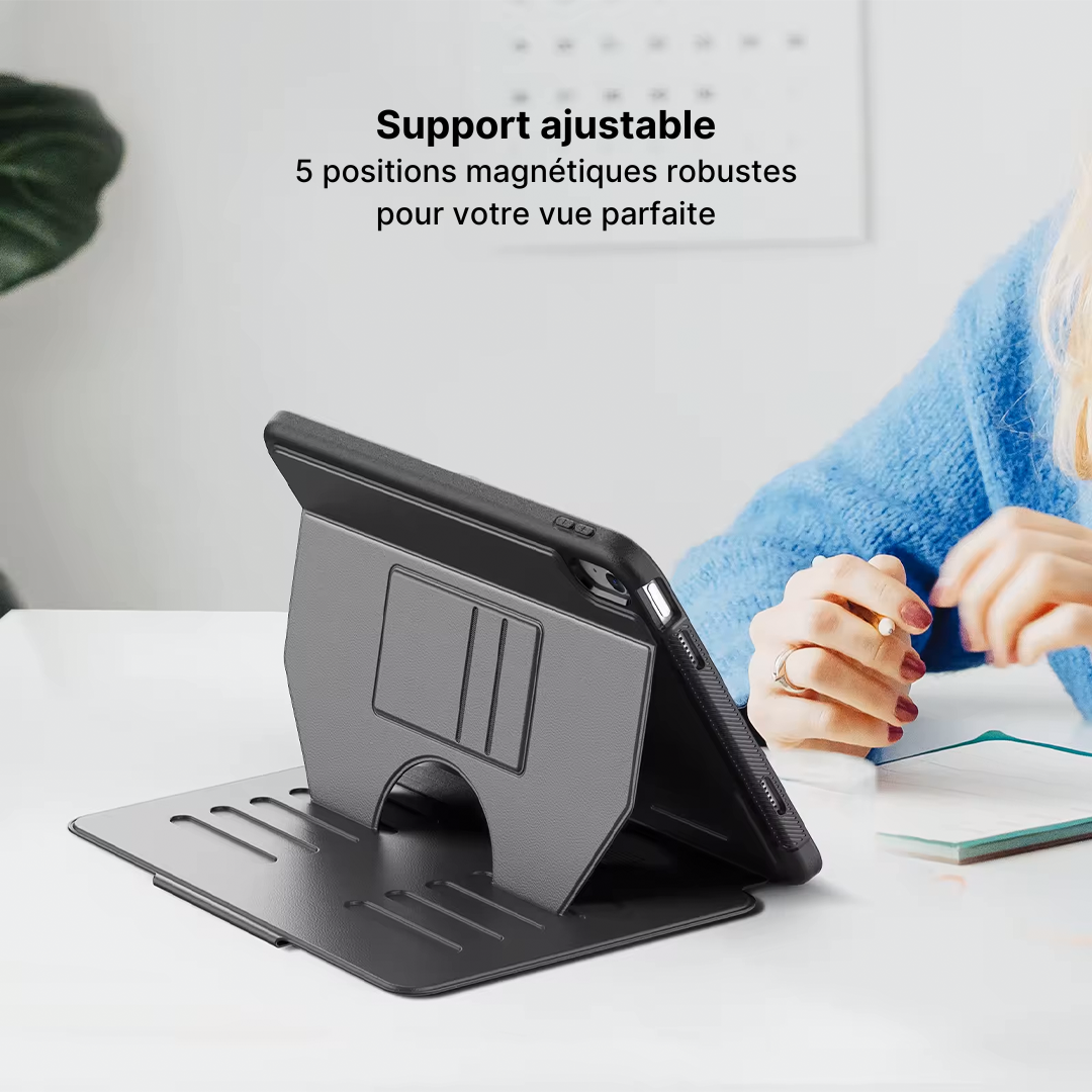 Étui AirFlow Pro pour iPad avec Support Ajustable et Porte-Crayon