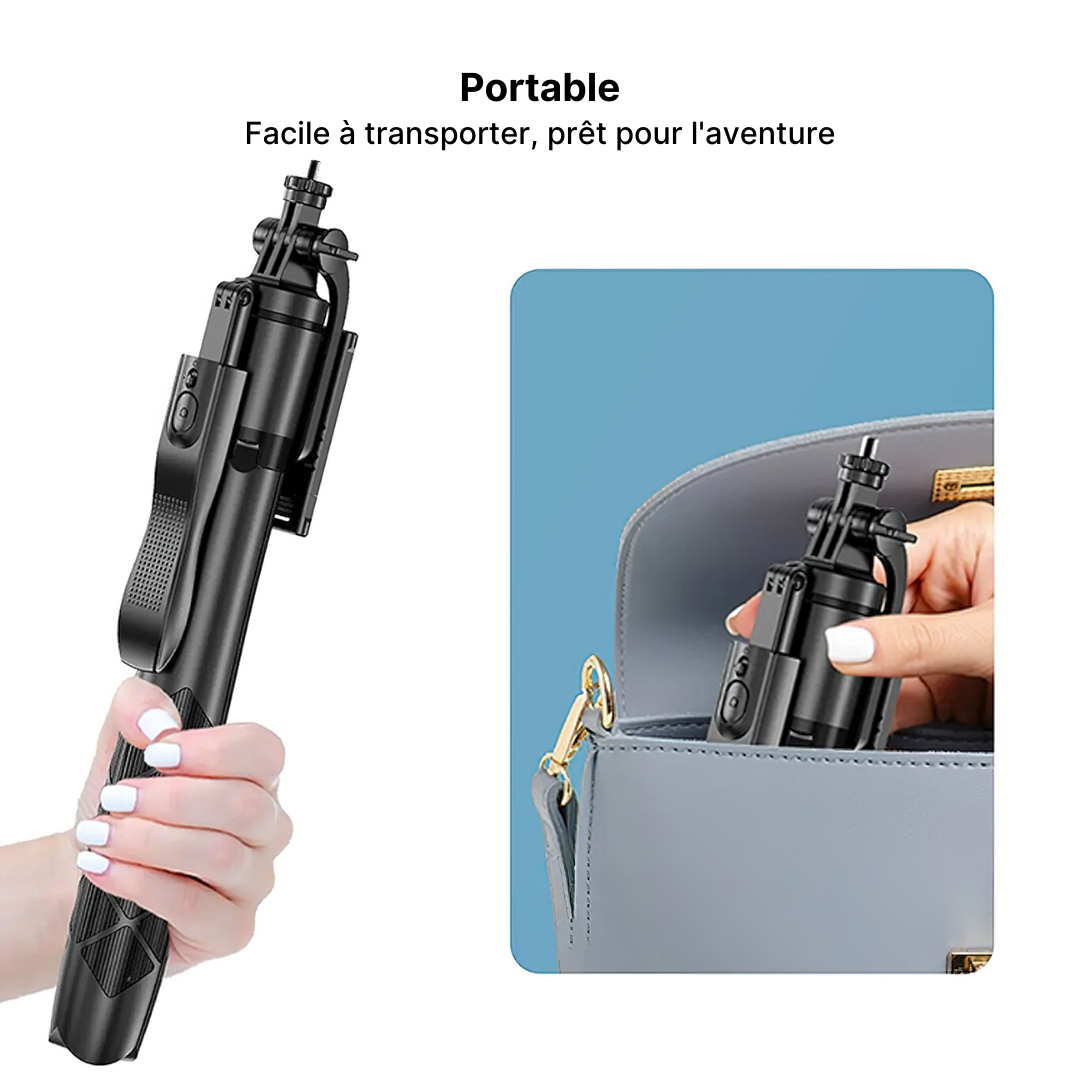 Perche à Selfie Trépied Panoramique 360° avec Télécommande pour Téléphones Mobiles