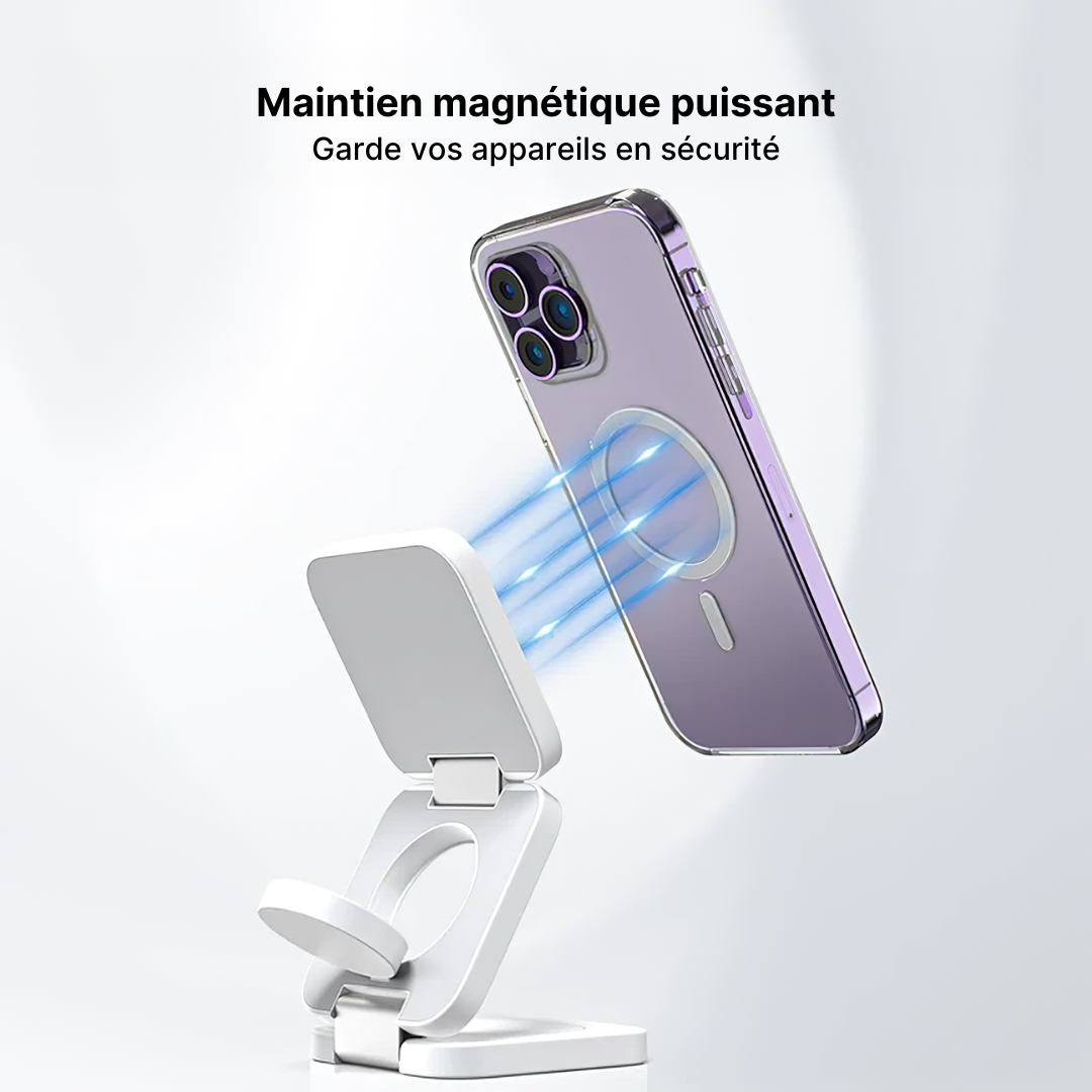 Station de Charge Sans Fil Pliable Trio 3-en-1
