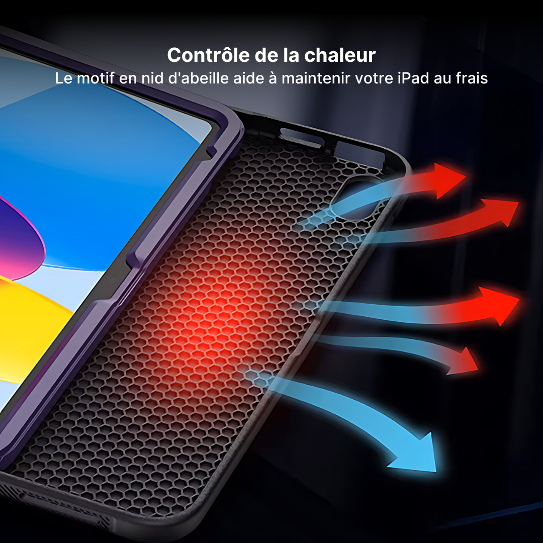 Étui AirFlow Pro pour iPad avec Support Ajustable et Porte-Crayon