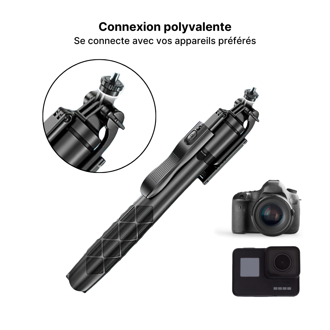 Perche à Selfie Trépied Panoramique 360° avec Télécommande pour Téléphones Mobiles