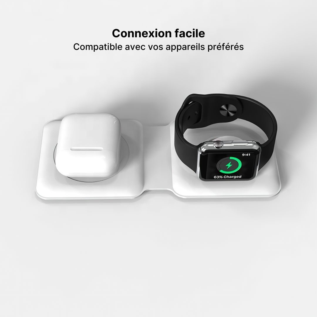 Station de Charge Sans Fil Double Pliable MagFold 2-en-1