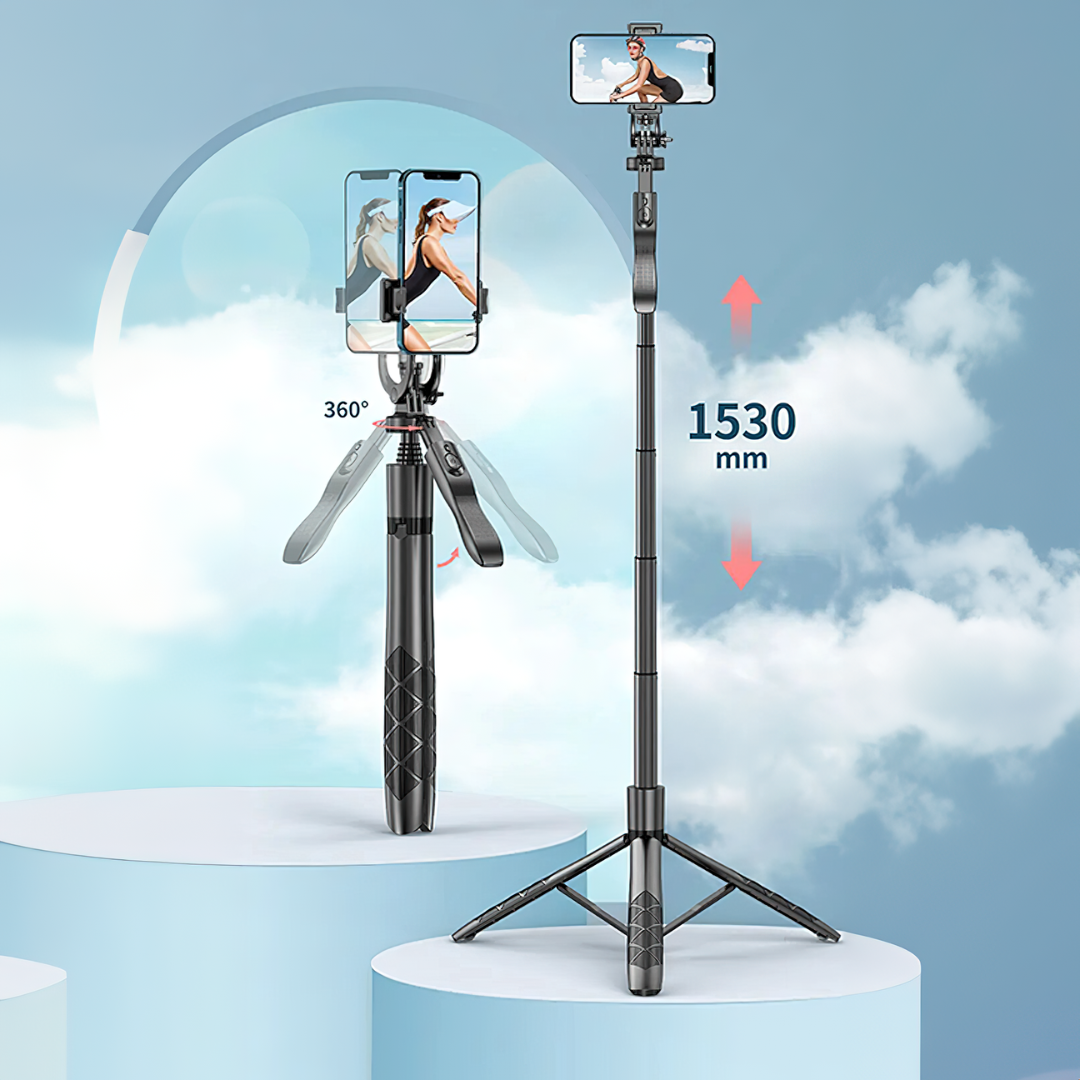 Perche à Selfie Trépied Panoramique 360° avec Télécommande pour Téléphones Mobiles