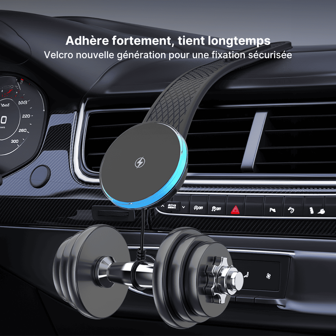 Chargeur Voiture RGB Magnétique Sans Fil Flexible pour Téléphone