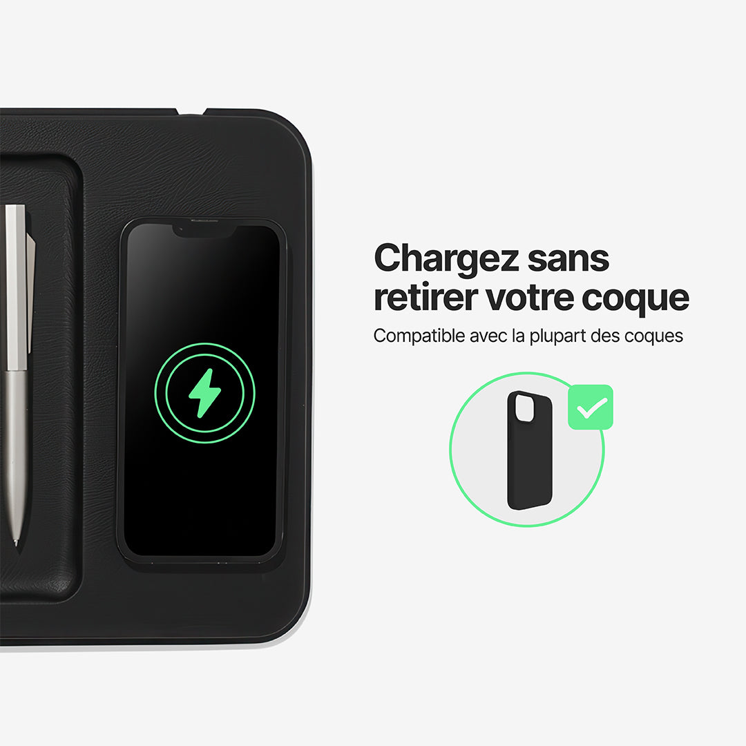 AuraHub Chargeur sans fil pour iPhone et Organisateur