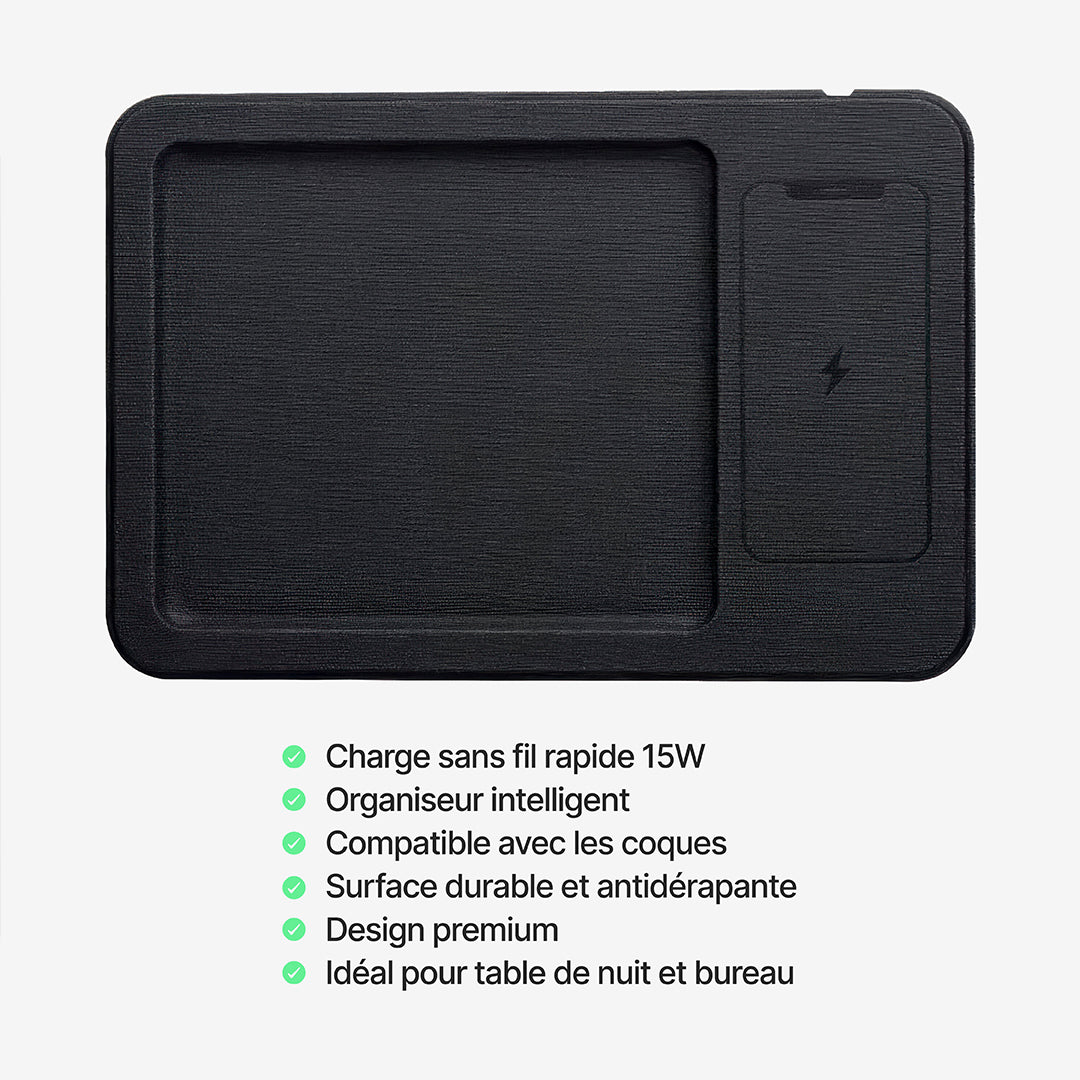 AuraHub Chargeur sans fil pour iPhone et Organisateur