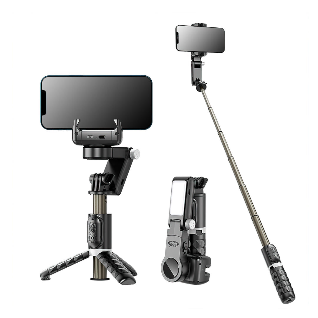 Trépied AutoFocus pour Créateurs (360°, suivi du visage, perche à selfie, éclairage, télécommande sans fil)