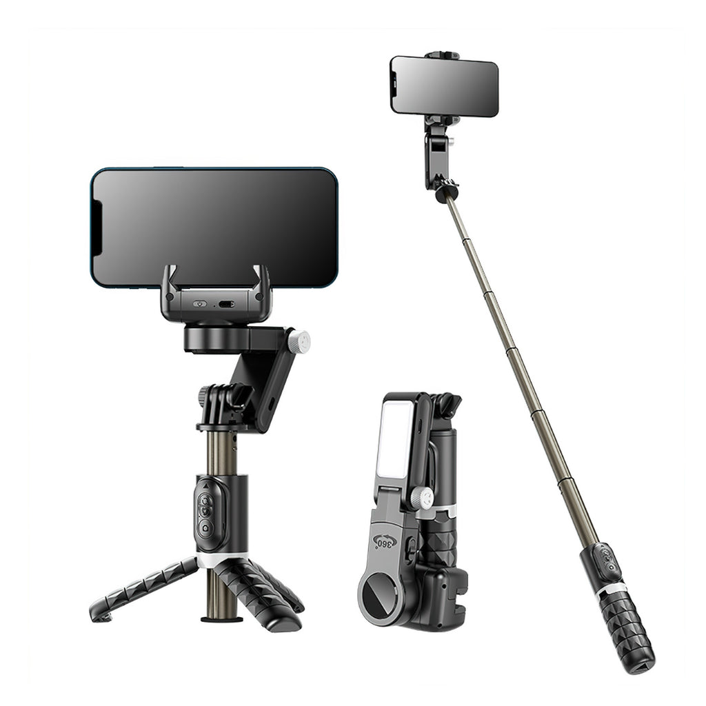 Trépied AutoFocus pour Créateurs (360°, suivi du visage, perche à selfie, éclairage, télécommande sans fil)
