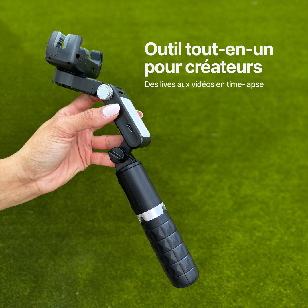 Trépied AutoFocus pour Créateurs (360°, suivi du visage, perche à selfie, éclairage, télécommande sans fil)