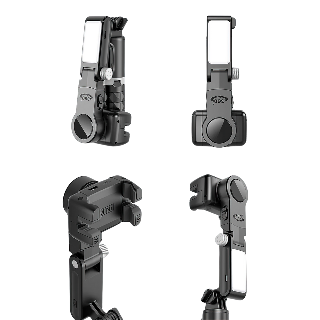 Trépied AutoFocus pour Créateurs (360°, suivi du visage, perche à selfie, éclairage, télécommande sans fil)