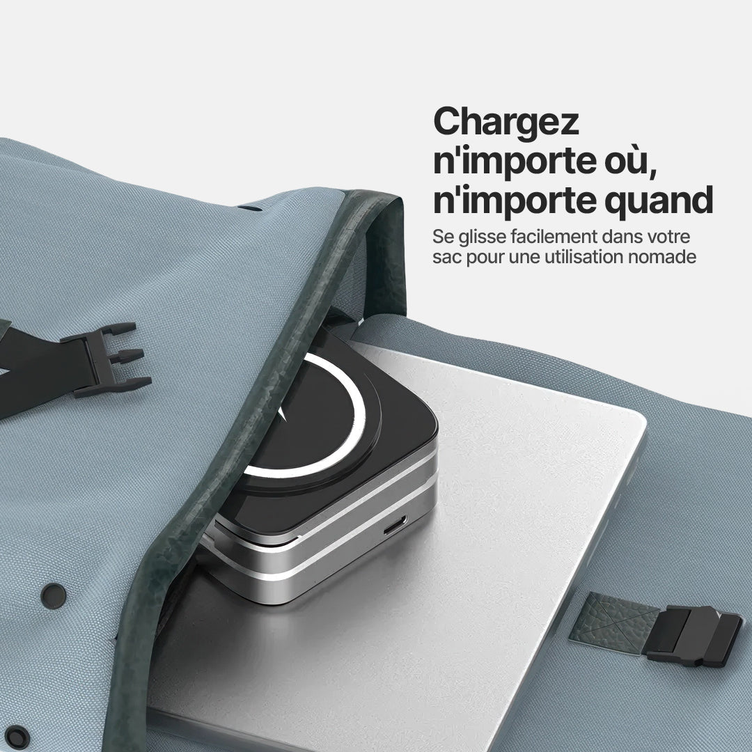 Station de Charge Sans Fil Pliable ChargeDeck 3-en-1 - Pour Apple & Android