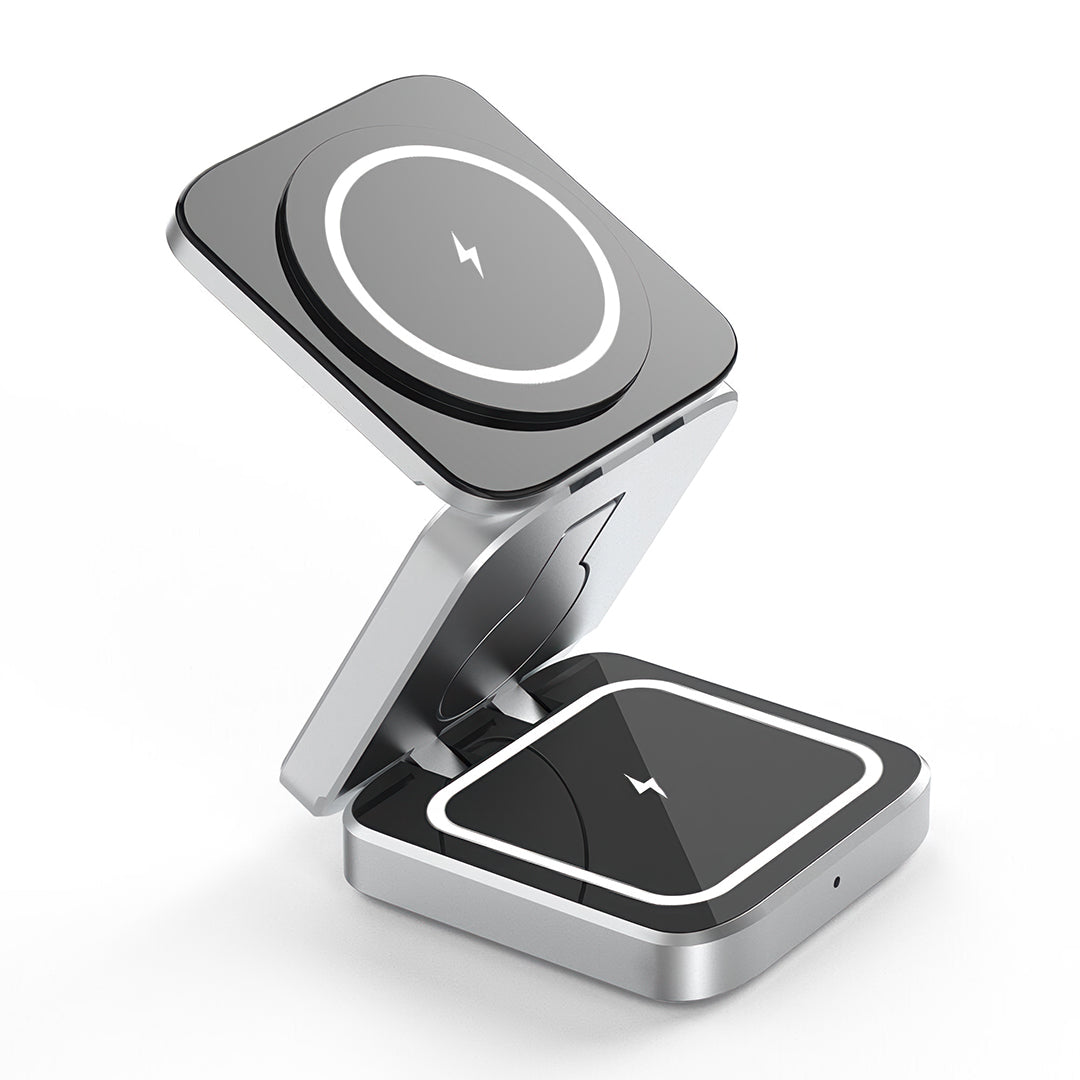 Station de Charge Sans Fil Pliable ChargeDeck 3-en-1 - Pour Apple & Android