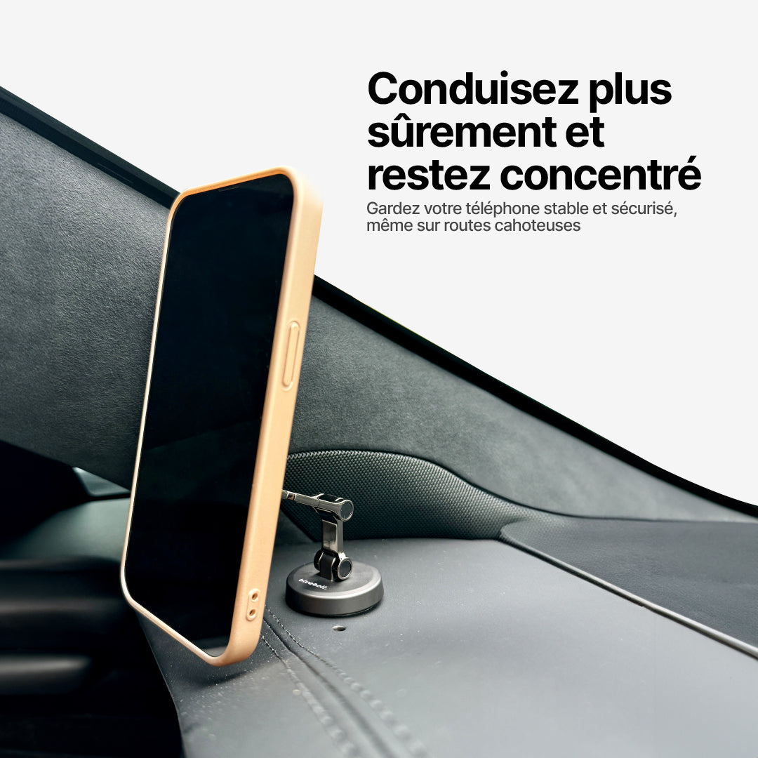 Support Téléphone Magnétique DashGrip pour Voiture avec Pied Ajustable