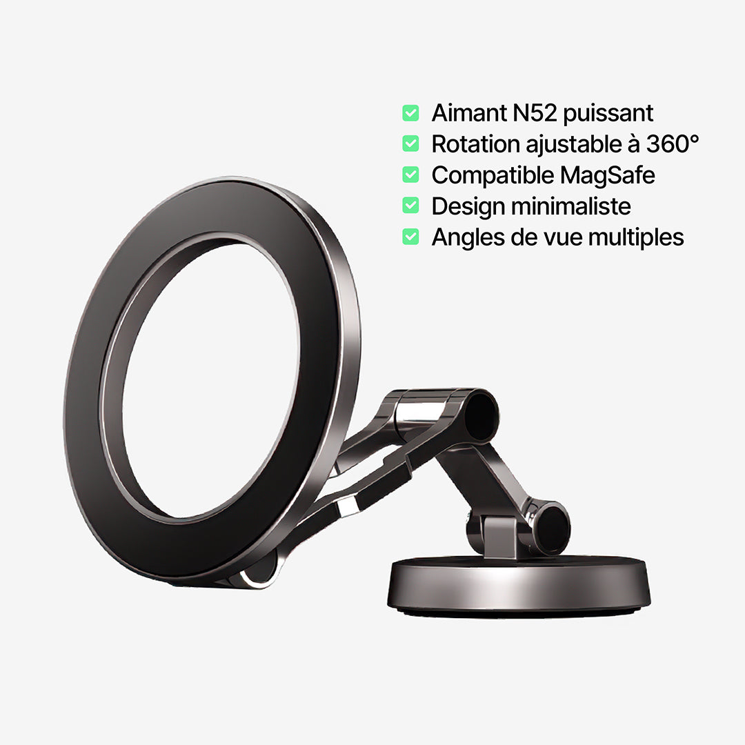 Support Téléphone Magnétique DashGrip pour Voiture avec Pied Ajustable