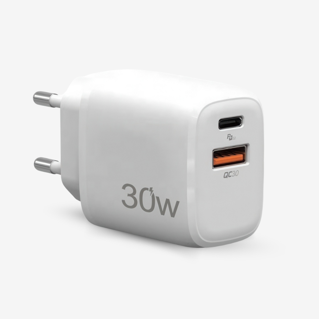 Adaptateur de charge rapide double USB-C 30W