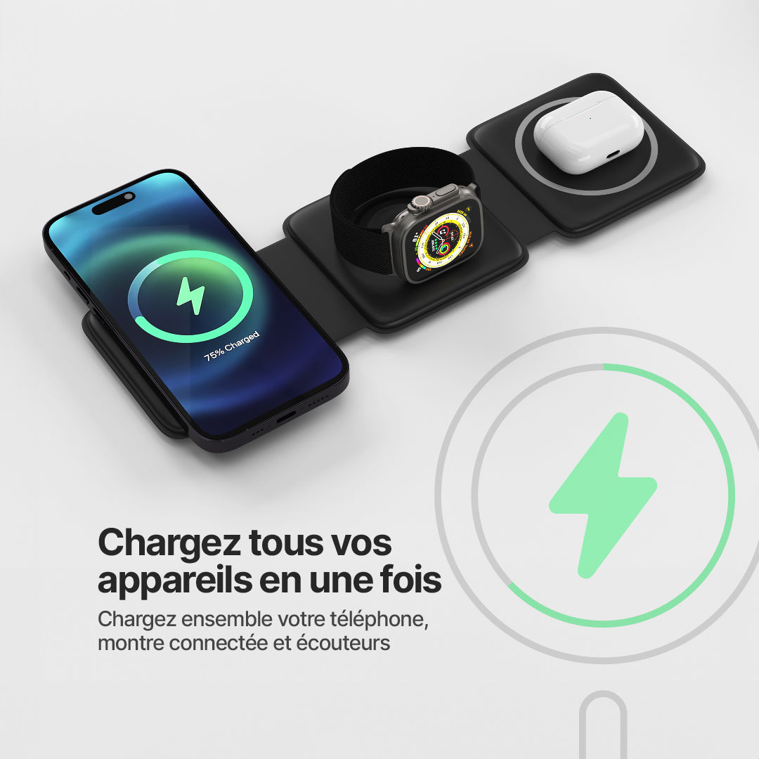 Station de Charge 3 en 1 Pliable