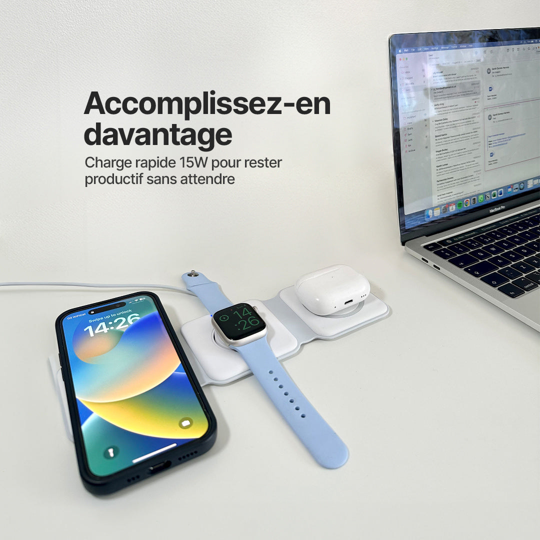 Station de Charge 3 en 1 Pliable