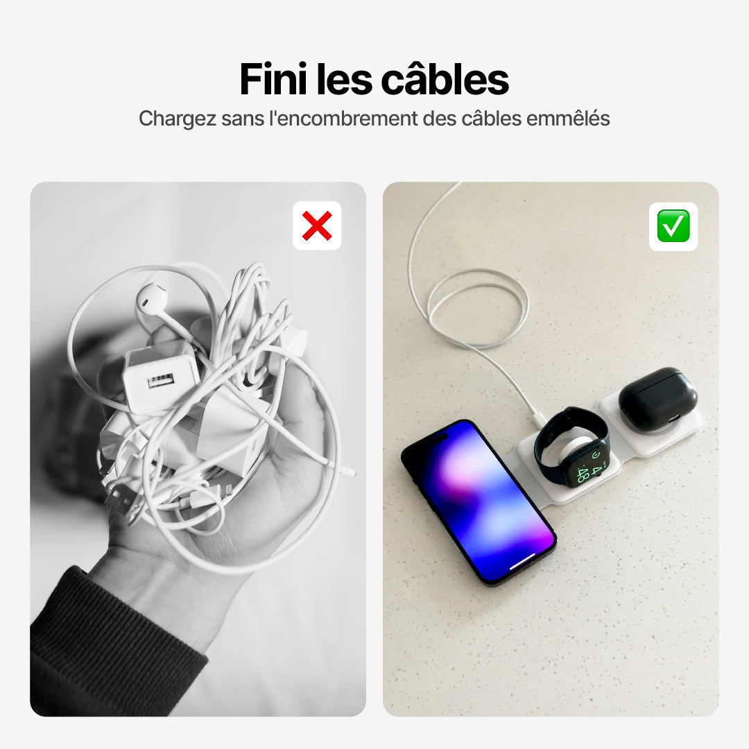 Station de Charge 3 en 1 Pliable