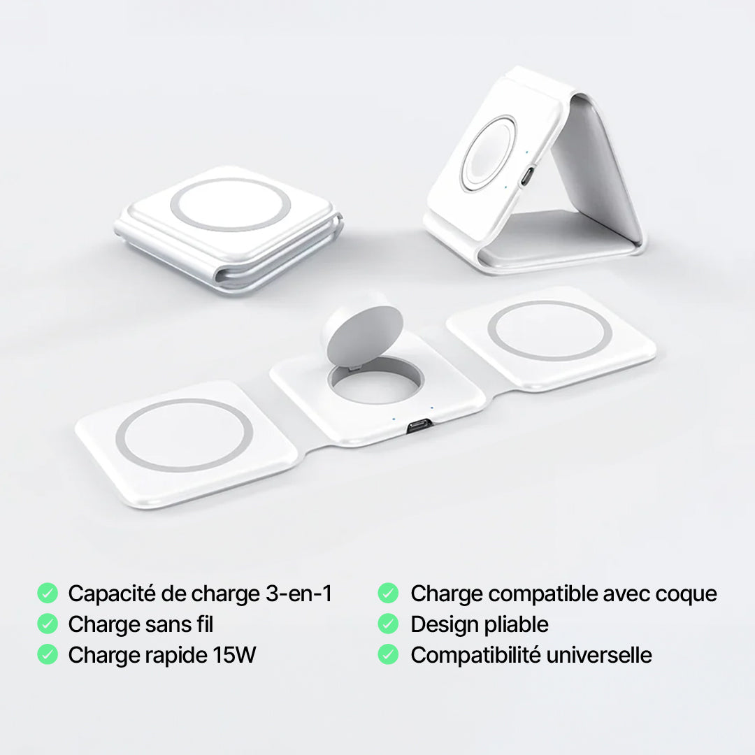 Station de Charge 3 en 1 Pliable