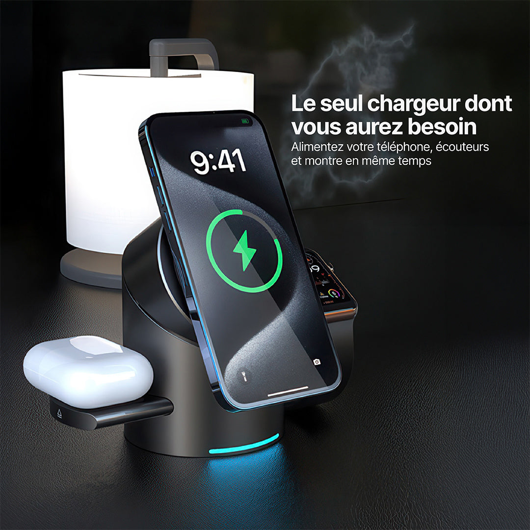 Halo MagSafe Station de charge sans fil 3-en-1 Qi2