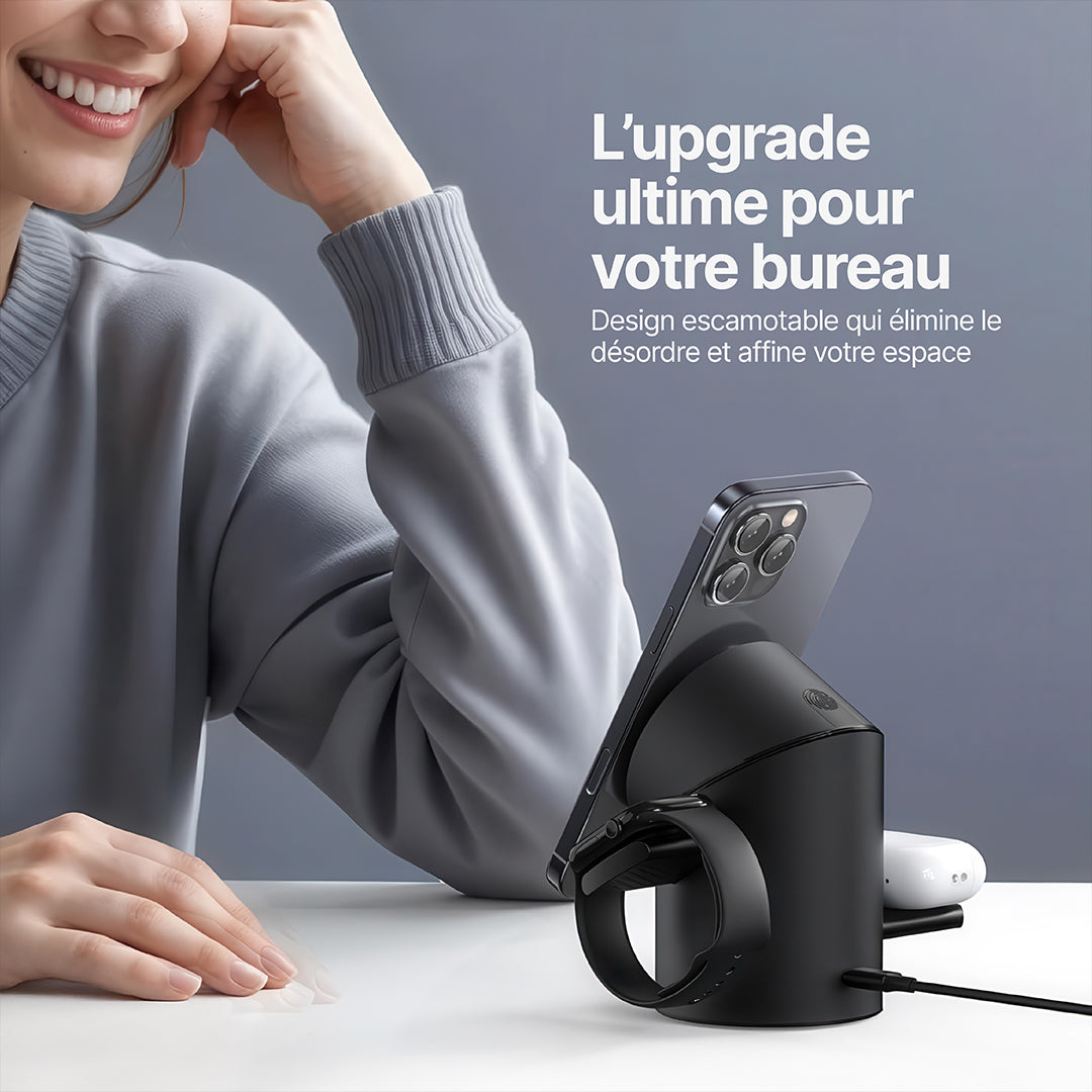 Halo MagSafe Station de charge sans fil 3-en-1 Qi2