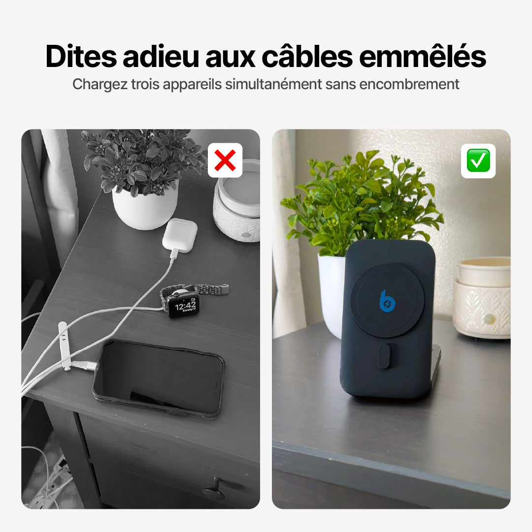 Station de Charge Sans Fil MagFlo 3 en 1 Qi2