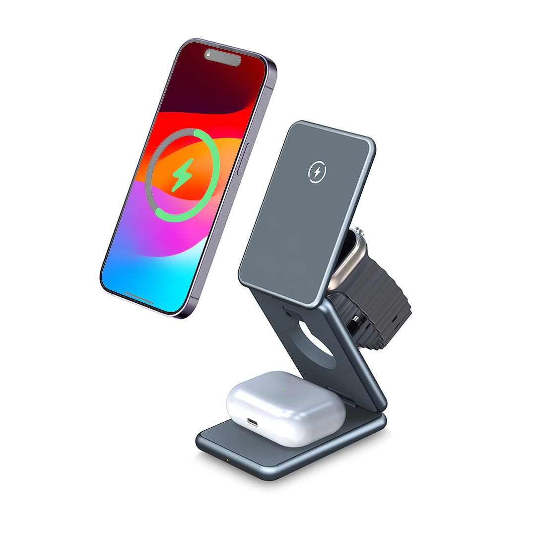 Support de Charge Sans Fil en Aluminium MagFold Pro 3-en-1