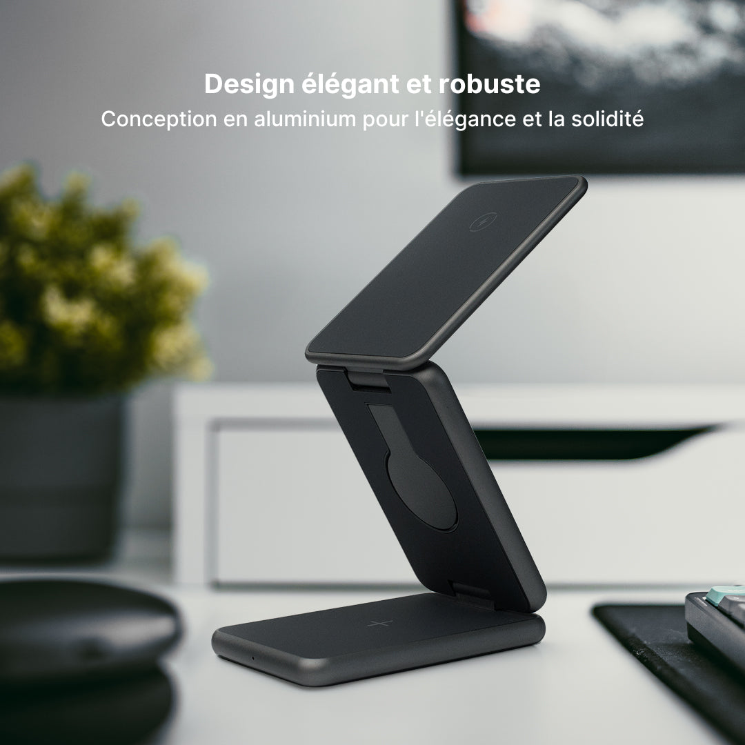 Support de Charge Sans Fil en Aluminium MagFold Pro 3-en-1