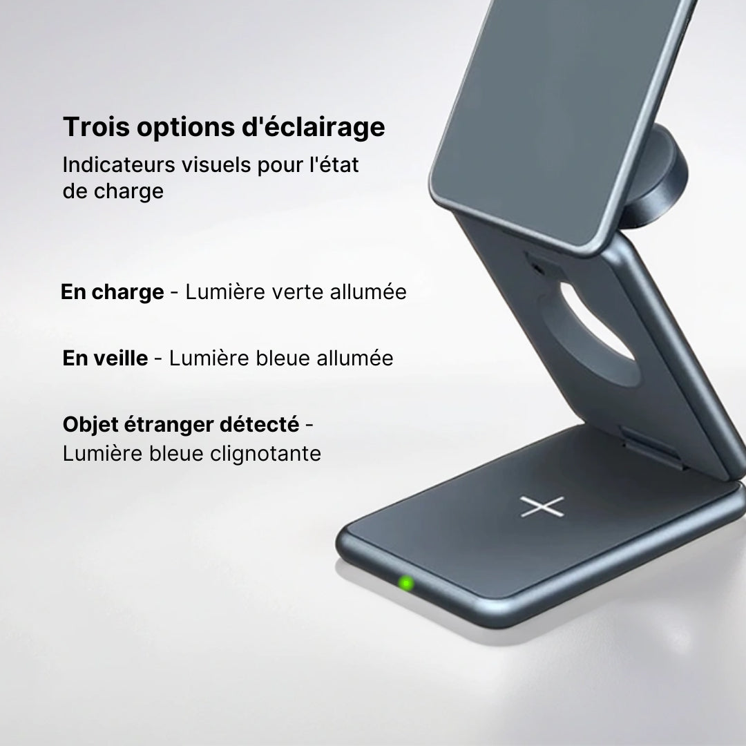 Support de Charge Sans Fil en Aluminium MagFold Pro 3-en-1