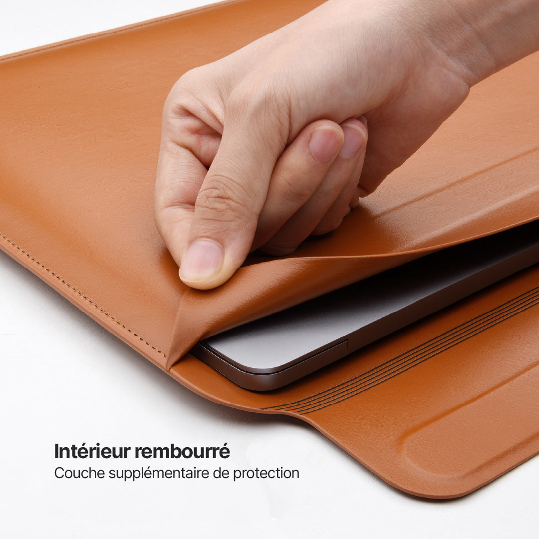 Housse MacBook en Cuir PU avec Rabat Magnétique et Tapis de Souris