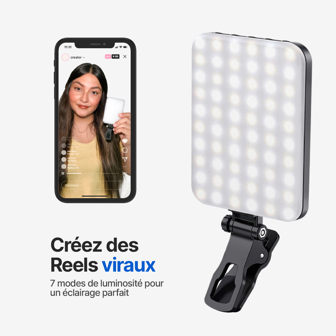 Lampe Selfie Portable avec 7 Modes de Luminosité