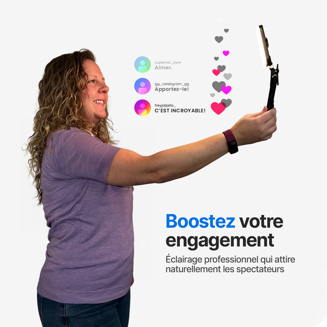 Lampe Selfie Portable avec 7 Modes de Luminosité