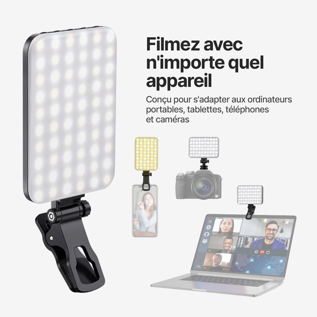 Lampe Selfie Portable avec 7 Modes de Luminosité