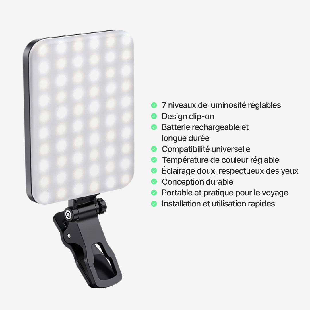 Lampe Selfie Portable avec 7 Modes de Luminosité