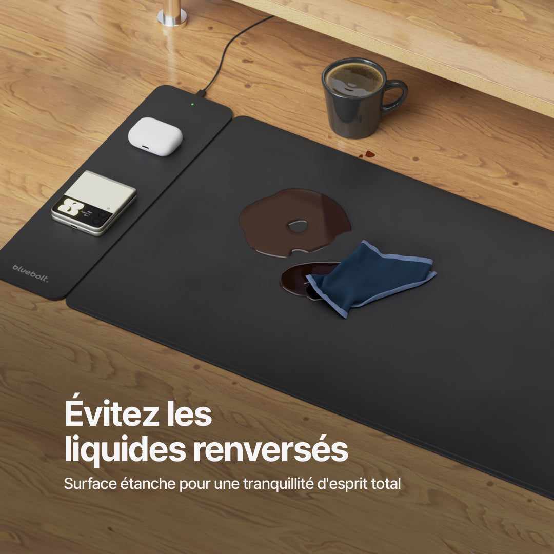 Tapis de Bureau avec Chargement Sans Fil PowerMat Pro DUO