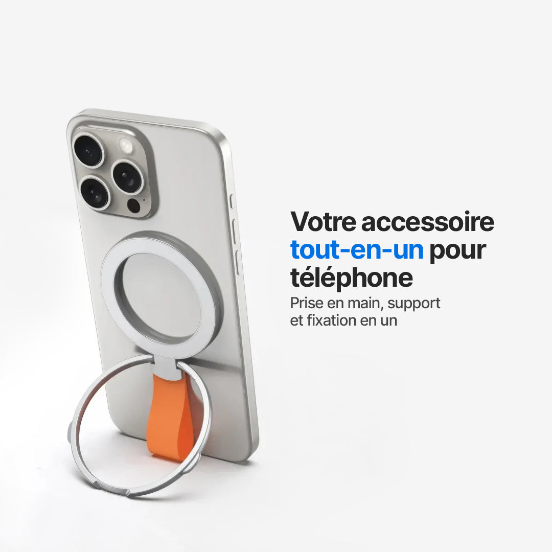 Support Magnétique Rotatif pour Téléphone avec Anneau Pliable