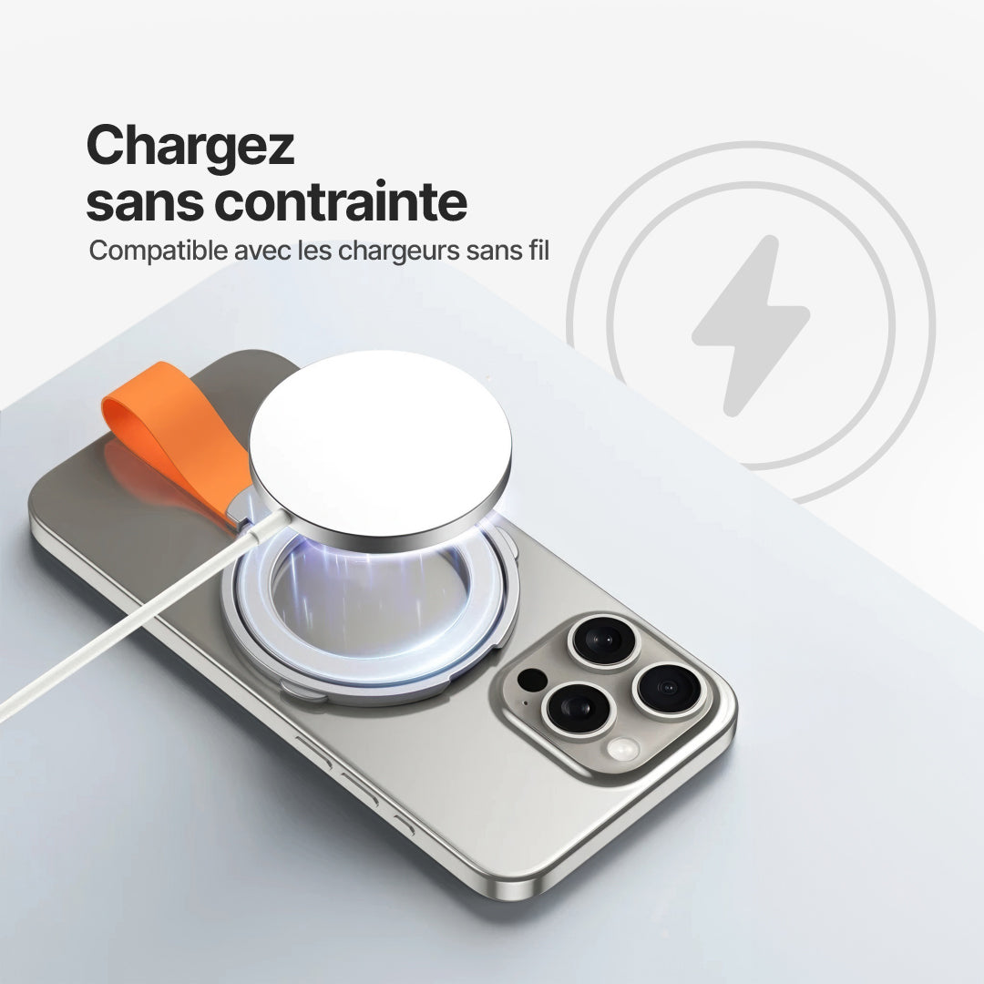 Support Magnétique Rotatif pour Téléphone avec Anneau Pliable