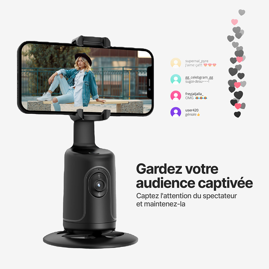 Support de Caméra Smart360 avec Suivi de Mouvement IA