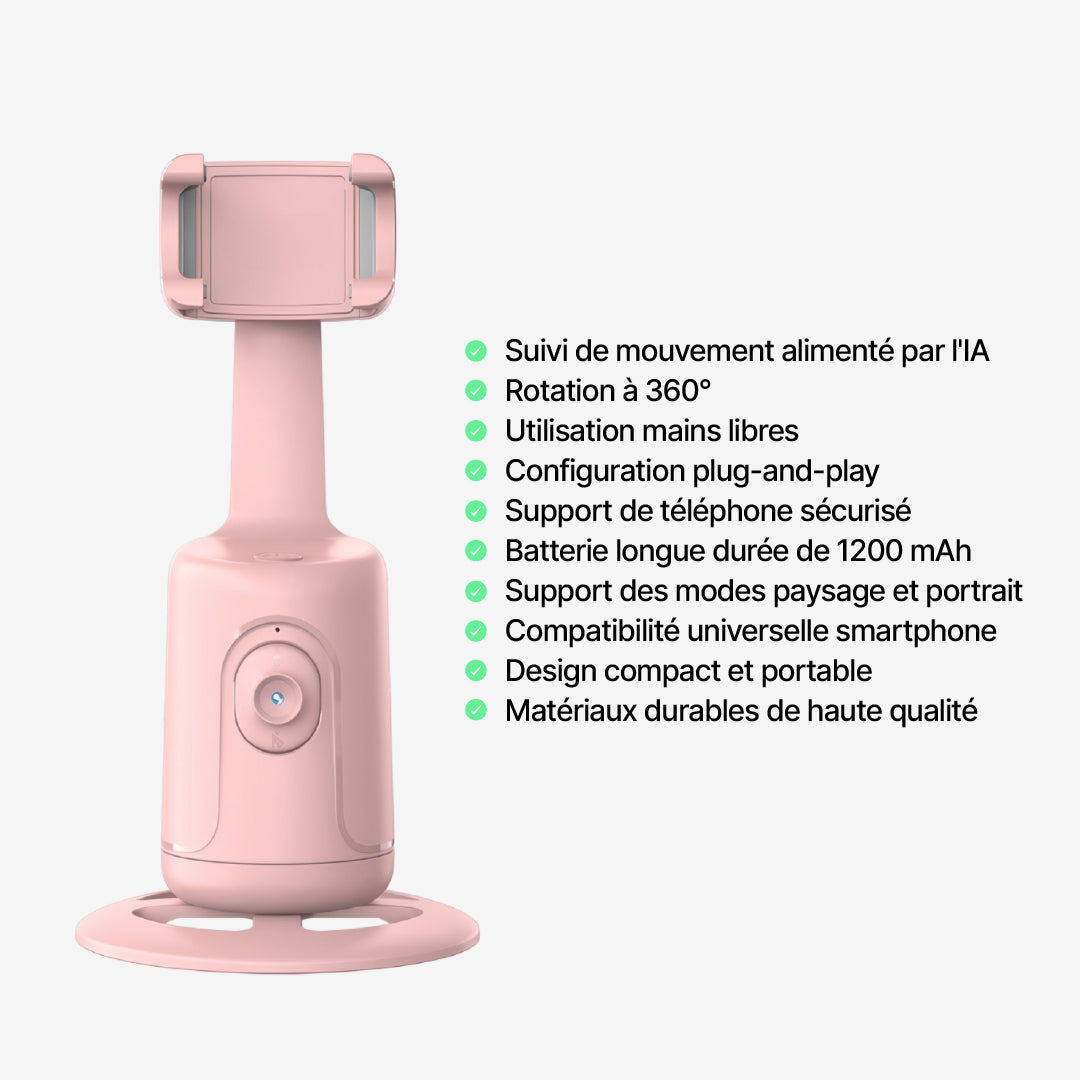 Support de Caméra Smart360 avec Suivi de Mouvement IA