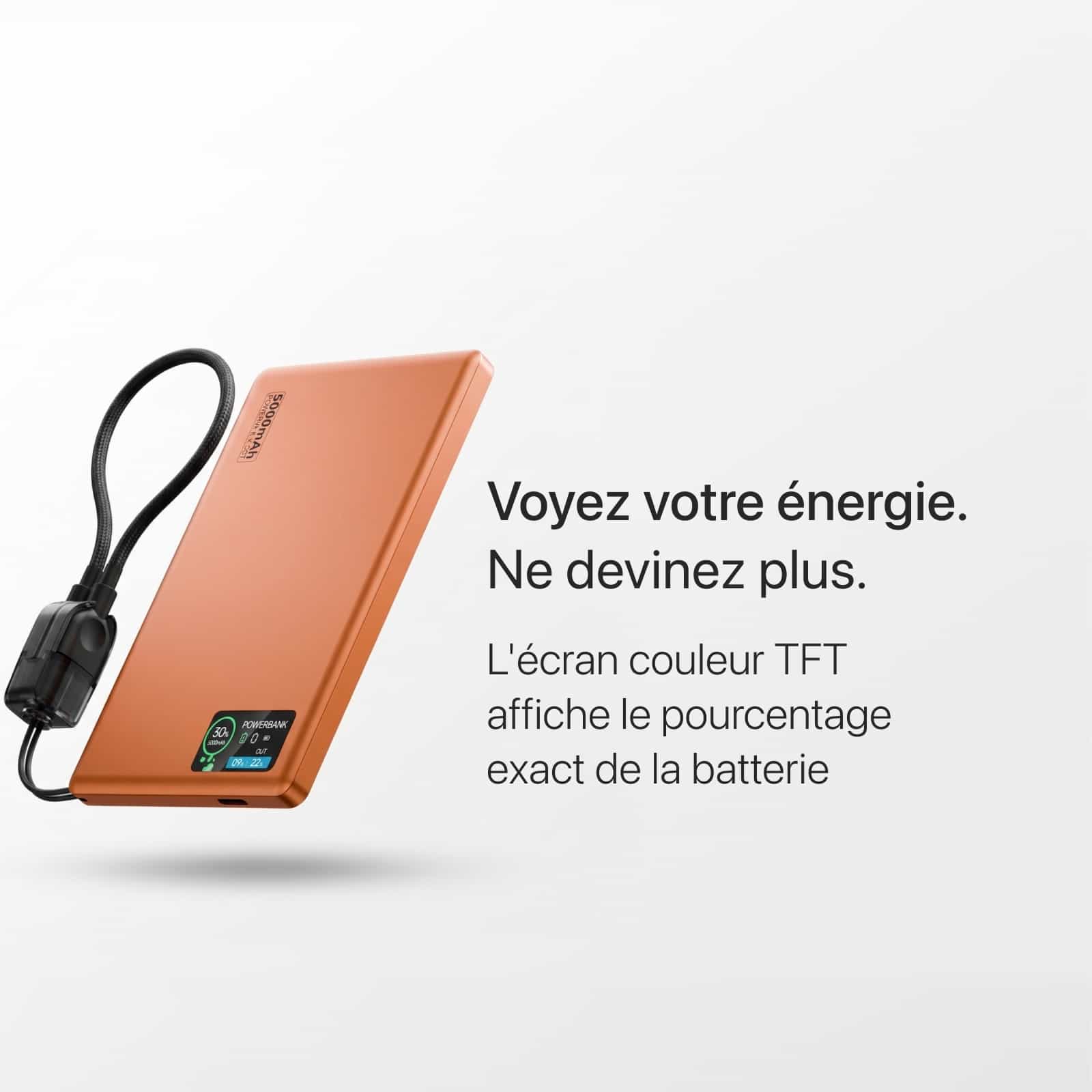 Batterie Externe Q2 Ultra-Fine 22,5 W avec Écran